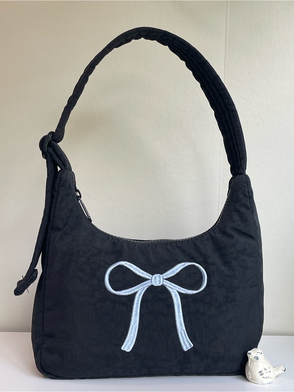BAGGU UO Exclusive Embroidered Bow Mini Nylon Shoulder Bag